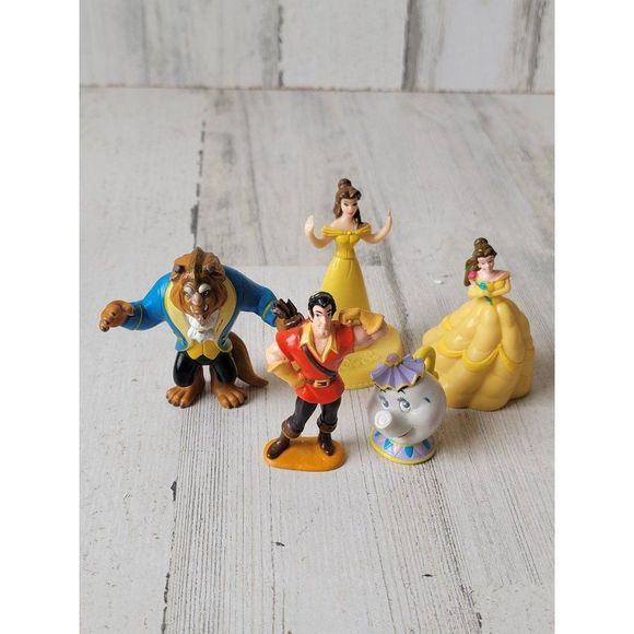 Beauty Beast playset Gaston Mrs pot Bell Disney toy figure - Picture 1 of 11